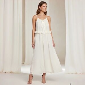 Chloe Silk Cream Maxi Dress